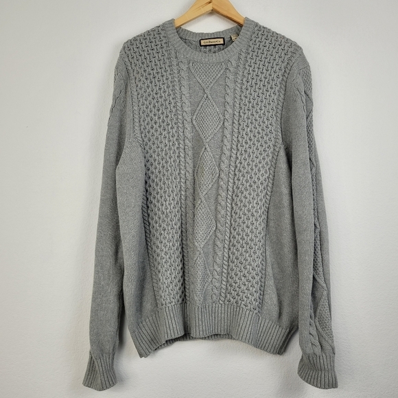 GH Bass & Co gray 100% cable knit sweater - Picture 8 of 8